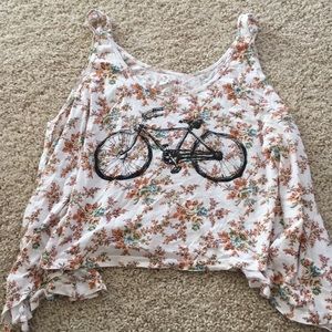 Cute and short floral tank top